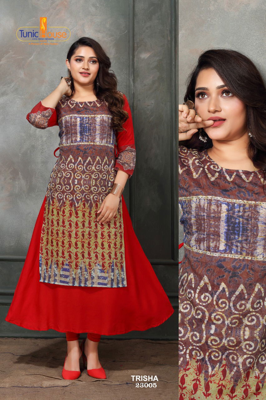 Tunic House Trisha Designer Fancy Ethnic Wear Rayon Kurti Collection